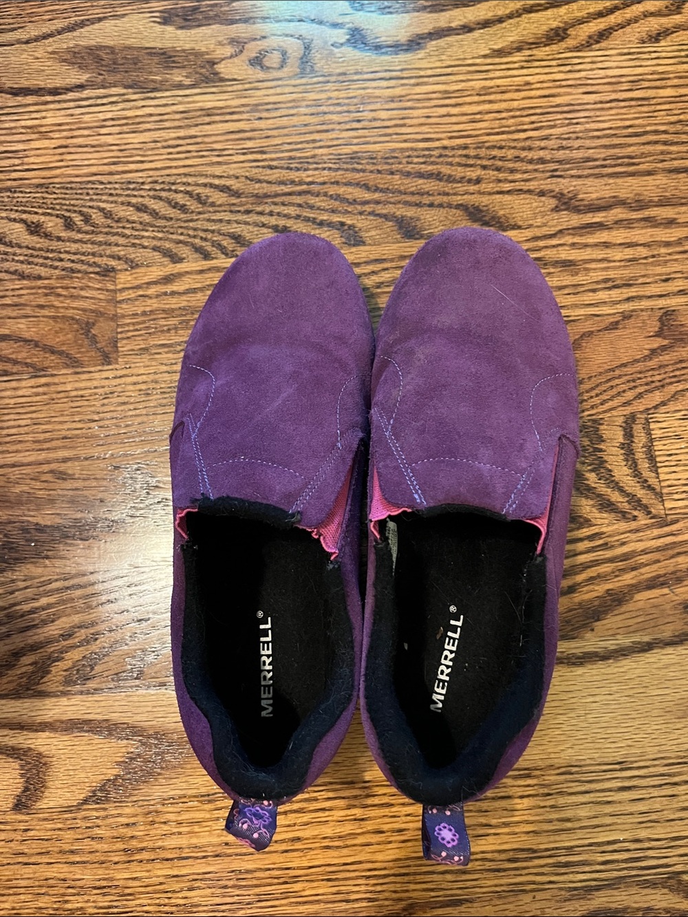 Kids Merrell Purple Suede Slip-On Mocs
